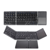 Keyboard Laptop Lipat Nirkabel Mini Portabel yang Dapat Diisi Ulang dengan Touchpad, Kompatibel dengan Android & Mac OS