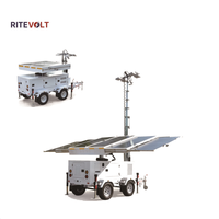RITEVOLT RST-6P Mobil Katlanabilir Güneş Enerjili Sokak Lambası Sistemi IP67 Teleskopik Direk Monokristal Silikon Paneller 6x100W LED Lambalar