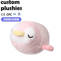 Nouveau produit : Porte-clés pingouin rond et moelleux, pingouin endormi aux joues rosées, breloque en peluche pour la décoration de sac à main
