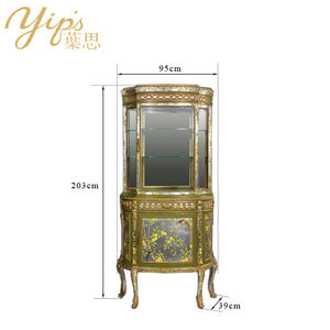 Yips LD-1203-0107 עץ מלא תצוגה קלאסית יין ארון עלה נסיכה צבוע צמח דפוס ציפור הצמח עבור אוכל - Product Image 4