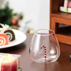 Verre à vin sans pied transparent soufflé à la main pour fête, verre à boire en verre borosilicate avec motif étoile de mer intégré, pour lait et eau - Product Image 4