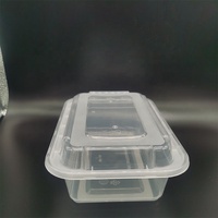 Boîte à lunch jetable en plastique PP micro-ondable, transparente, avec couvercles, fournie par l'usine