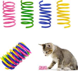 İnteraktif Kedi Renkli Plastik Yaylı Oyuncak Dayanıklı Evcil Hayvan Malzemeleri Komik Köpek Oyuncağı Kedi Oyunu İçin - Product Image 2