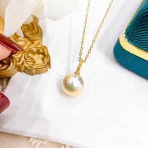 WENCHI S925 จี้เงินพร้อมลูกปัดขนาด 7-10 มม. DIY อุปกรณ์เสริมไข่มุกสร้อยคอผู้หญิงแบบเรียบง่ายสีขาวทองรุ่น 10429 จีน - Product Image 2