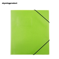 Skywingproduct Shanghai Leihui Production – Dossier à 3 rabats personnalisé, couleur pleine, pelliculage brillant, avec bandes élastiques durables, en papier