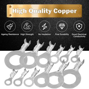 240Pcs Copper Ring <b>Terminal</b> Kit M3.2 M4.2 M5.3 M6.3 M8.4 M10.5 Non Insulated Open Barrel Crimp Connectors Boxed - Product Image 4