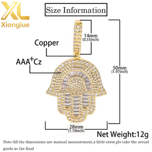 Collier pendentif personnalisé avec logo, plaqué or 18 carats, en cuivre, style hip-hop, serti de zircons cubiques 5A, nouvelle collection 2026, vente en gros - Product Image 2