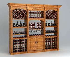 Étagères de présentation ouvertes pour caves à vin en bois naturel - Product Image 1
