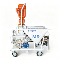 Machine à projeter le ciment et le mortier électrique M6 M9 220V/380V 5.5kW, machine à projeter le plâtre murale automatique portable, portée horizontale 30m