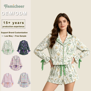 Custom Design Family Loungewear Ladies Kids Natural Bamboo Two Piece Sets Summer Short Sets For Women