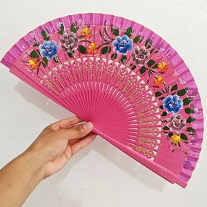 Éventail en bois personnalisé de 23 cm avec motif floral, option de logo personnalisé durable pour la décoration de la maison et les cadeaux promotionnels - Product Image 4