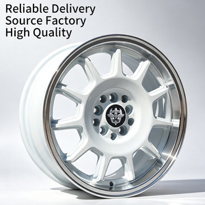 ล้อแม็กซ์ Flowtone ราคาประหยัด ขนาด 16 นิ้ว 4X100 4X114.3 5X100 5X114.3 ET35 สีขาวขอบขัดเงา สำหรับ Golf Mk4 Bora Jetta CR-V HR-V - Product Image 1