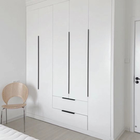 Armoire de rangement modulaire en MDF, moderne, noire, pour chambre d'hôtel, en frêne naturel, rotin français, bleu marine