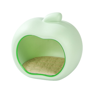 Cama para Gatos en Forma de Manzana, Semi Cerrada, Impermeable, de Plástico, Casa para Mascotas, Nido Cálido para Descanso de Gatitos en Interiores, Artículos para Mascotas - Product Image 1