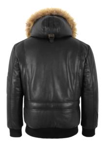Veste matelassée noire 100 % cuir Nappa véritable pour homme avec capuche en fourrure, style classique, quincaillerie YKK, marque privée, robuste, fabrication OEM - Product Image 4