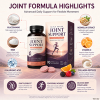 Comprimés à croquer triple action pour le soutien articulaire, acide hyaluronique, soulage la douleur articulaire, réduit l'inflammation, supplément en gros