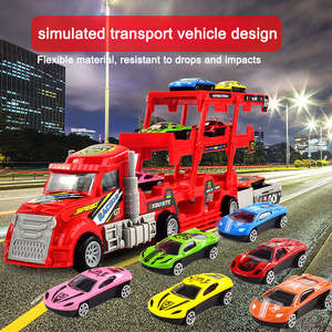 Camión contenedor plegable de 3 capas, pista deslizante, camión de eyección de coche orbital con coche de carreras fundido a presión, pista de monopatín, <span class=keywords><strong>juguete</strong></span> de estacionamiento - Product Image 5