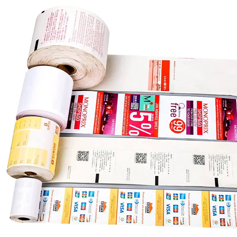 POS registratore di cassa Pre-stampato rotoli di carta termica 57mm 80mm con il miglior prezzo e di alta qualità per il supermercato