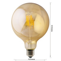 Ampoule LED à filament Shineu Glass E27, style Edison, design sphérique miroir, température de couleur 2700K/4100K, IRC 80, pour usage résidentiel et jardin.