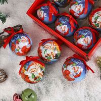 Boule de Noël imprimée et peinte, décoration pour arbre de Noël