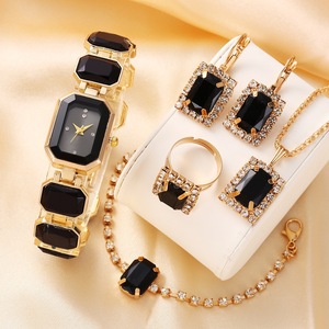 Ensemble de bijoux IStapromo, montre pour femme, montre à quartz de luxe pour femme, ensemble de bijoux carrés en diamant tendance - Product Image 2