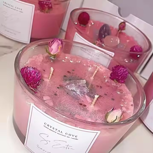 AIKUN Handmade Crystal Dried Flower Votive Candle Soy Wax Holidays Mother's Day Christmas Ramadan No Reviews yet 100 Sold - Product Image 1