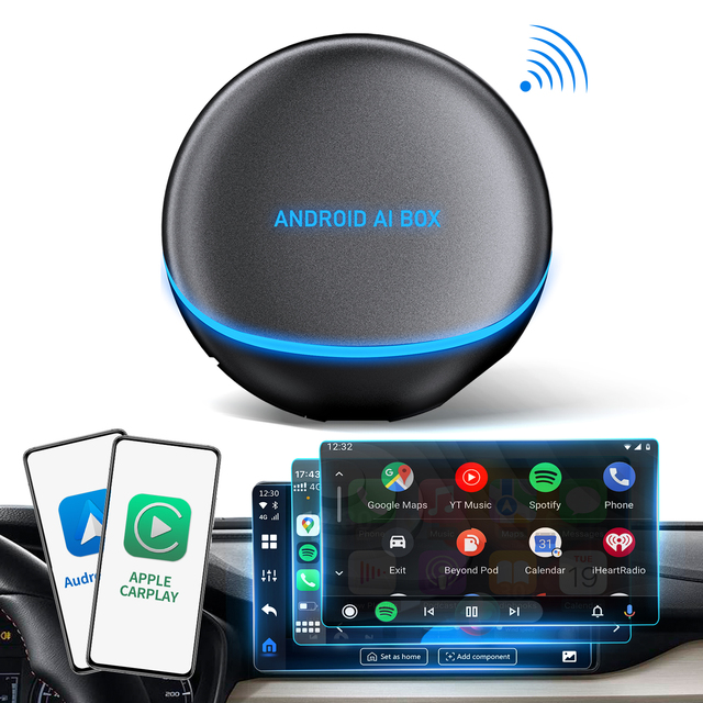8G+128GB Portable Carplay Android 12 System Wireless Android Auto AI Multimedia Box Netflix YouTube 1 Year Warranty Snapdragon