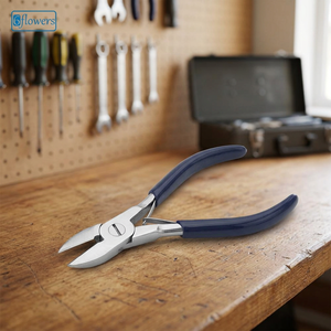 6flowers SFN#56 OEM Professional Single Spring Cuticle Nipper Stainless Steel Concave Blades Blue Handle DIY <b>Nail</b> <b>Tool</b> - Product Image 2