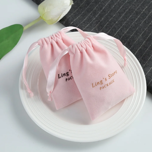 <b>Hot</b> Selling Custom Pink Velvet Jewelry Container 7*9cm Anniversary Velvet Pouch for Conferences and Gift Packaging - Product Image 4