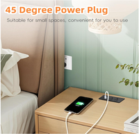 Multiprise encastrable USB PD 20W à charge rapide, prise de meuble 2 AC et 3 USB (2 USB-C + 1 USB-A) pour bureau, chevet, tiroir, table