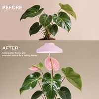 Lámpara LED Inteligente para Plantas de Interior, Color Rosa, 5W, USB, Altura Ajustable 212-710mm, Temporizador Automático, Alto CRI 95, Directo de Fábrica
