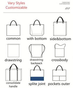 Custom Blank <b>Canvas</b> <b>Tote</b> Bag Print Shopping Shoulder Bag with Zipper - Product Image 4