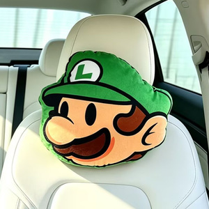 Oreiller de soutien pour la nuque pour femme, motif dessin animé Mario & <span class=keywords><strong>Luigi</strong></span>, en velours cristal et rembourrage en soie, pour appuie-tête de voiture - Product Image 3