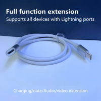 Kabel Ekstensi USB C ke L 1M dari Aluminium Alloy, USB 3.1 Tipe C Male ke Female untuk Pengisian Daya dan Transmisi Data Ponsel