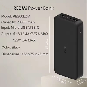 Convient à l'alimentation mobile Redmi 200,000mah bidirectionnelle 18W charge rapide, double entrée et <span class=keywords><strong>sortie</strong></span> ports74Wh batterie externe - Product Image 6
