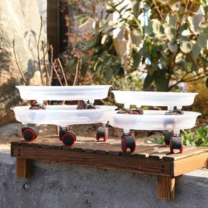 <span class=keywords><strong>Support</strong></span> <span class=keywords><strong>de</strong></span> pot <span class=keywords><strong>de</strong></span> fleurs en plastique avec plateau mobile et roulettes universelles - Écologique, léger, pour jardin et maison - Product Image 4