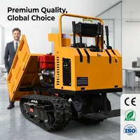 Mini-dumper compact sur chenilles 4x4 diesel de type pick-up japonais, capacité 500 kg, 800 kg, 1 tonne, pour usage agricole, jardin et verger