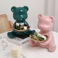 Ornements d'ours violents en céramique moderne de luxe Beihanmei, décoration de table écologique pour le salon, anniversaire