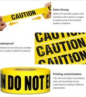 Ruban de signalisation en plastique sans colle pour barricades, cordons de sécurité, avertissements et signalisation de danger, personnalisable et économique