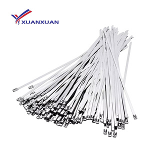 100pcs 304 Stainless Steel Cable Ties Wrap Coated Self Locking Metal Zip Ties