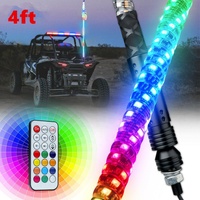 Drapeau lumineux avec antenne pour 4 pieds, télécommandé, fouet en spirale, sécurité pour ATV UTV, SUV RZR et Buggy