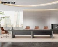 Meubles de bureau modernes en bois et MDF, table de réunion et ensemble de chaises, table de conférence pour 6, 8, 10 ou 12 personnes