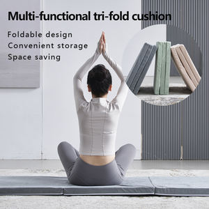 OEM grosir matras Yoga lipat tiga portabel, matras lantai lipat tiga gel busa memori dapat dilipat kain lipat matras camping - Product Image 6
