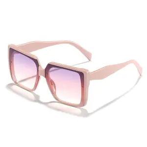 New Women's Large Frame UV400 Sunglasses Optical PC Fashionable Driving Glasses Tourism Leisure AC Factory Sales Cross Border