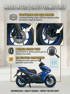 Scooter à essence 125cc au design sportif, norme Euro 5, moteur 4 temps EFI, avec frein à disque CBS pour adultes, idéal pour les trajets urbains - Product Image 3