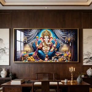 Pintura Decorativa de Pared de Lujo al por Mayor, Impresión HD, Nueva Pintura Islámica de Elefantes para Sala de Estar, Pintura de Porcelana de Cristal con LED - Product Image 2