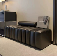 Ensemble de canapé-lit rectangulaire moderne en tissu, pouf, tabouret - Sièges durables et écologiques pour salon, hôtel, appartement