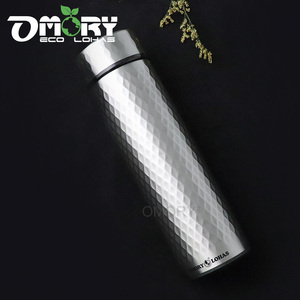 ขวดน้ำเก็บอุณหภูมิ OMORY Diamond Lattice 304 สแตนเลสสตีล ขนาด 500 มล. ขวดน้ำสแตนเลสสตีลแบบใช้ซ้ำได้ ป้องกันการรั่วซึม - Product Image 2