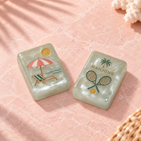 Tuiles de Mahjong en résine nacrée douce, gravées avec précision, pour Mahjong américain, pièces de jeu personnalisées pour mariage ou cadeau de pendaison de crémaillère