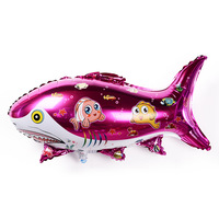 Nouveau coloré dessin animé requin feuille ballon enfants fête d'anniversaire hélium ballon Animal marin enfant jouet